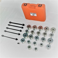 Set profesional de extractor instalador universal de rodamientos, casquillos y silentbloks de suspensión 27 piezas